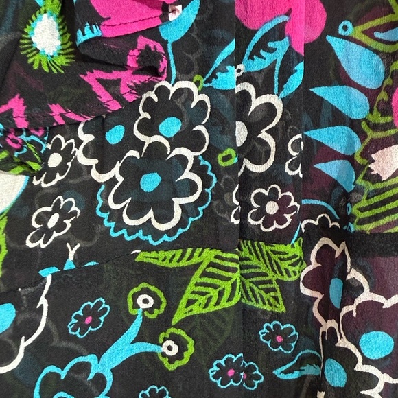 Celia Birtwell for Express 100% Silk Wrap Blouse Size XS - Picture 6 of 7